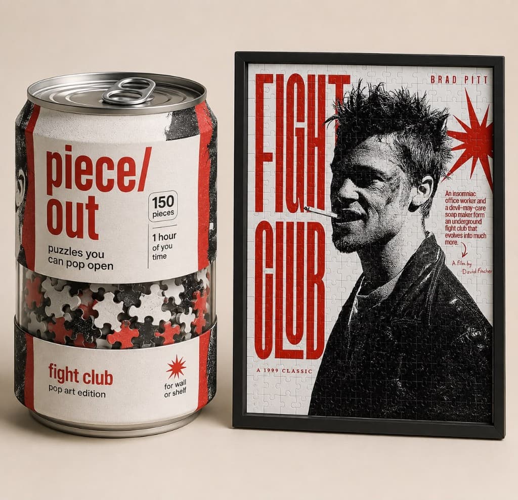 Fight Club puzzle can and framed art
