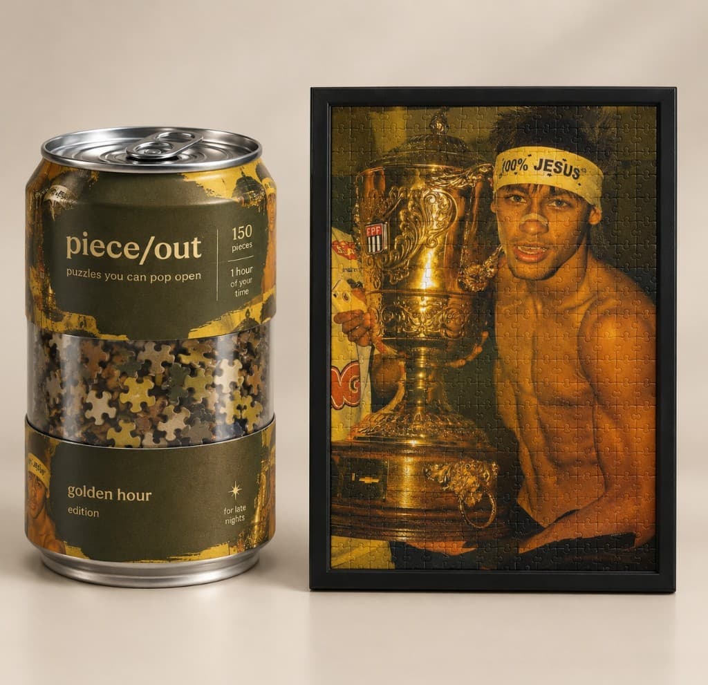 Golden Hour puzzle can and framed art
