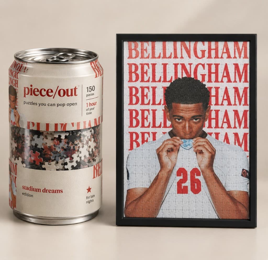 Stadium Dreams puzzle can and framed art