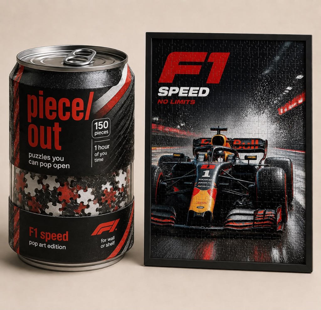 f1 speed puzzle can and framed art