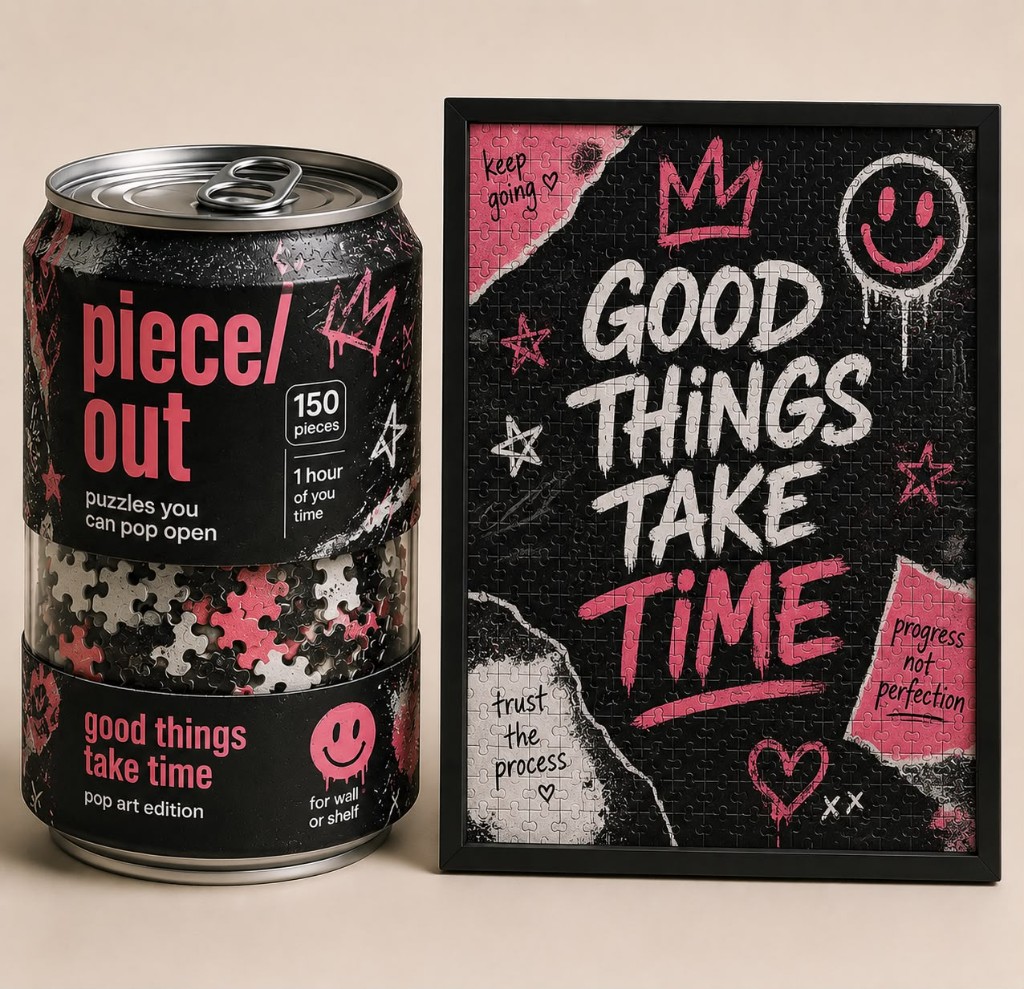 good things puzzle can and framed art